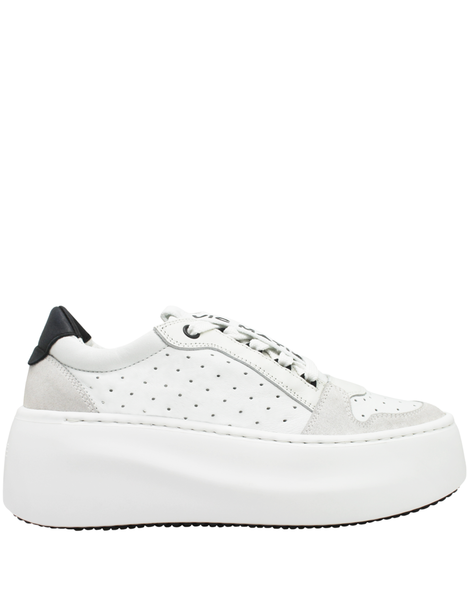 VicMatie VicMatie White Perforated Sneaker Wedge 6466