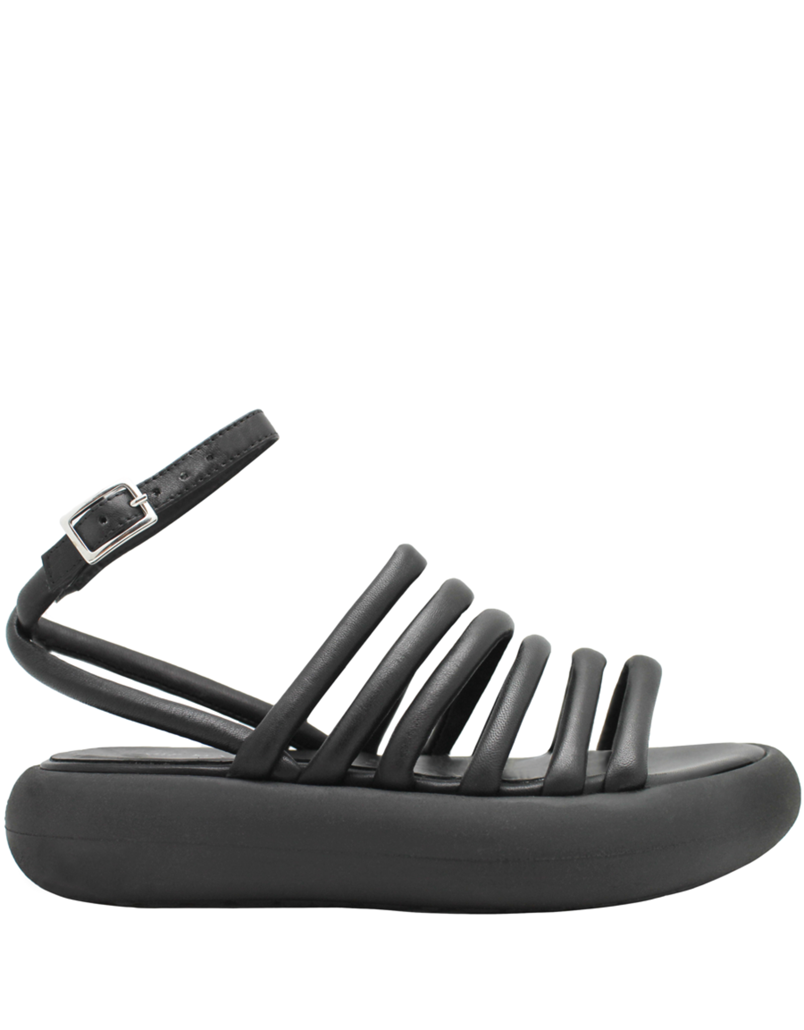 VicMatie VicMatie Black Multi Strap Rubber Sole 6806