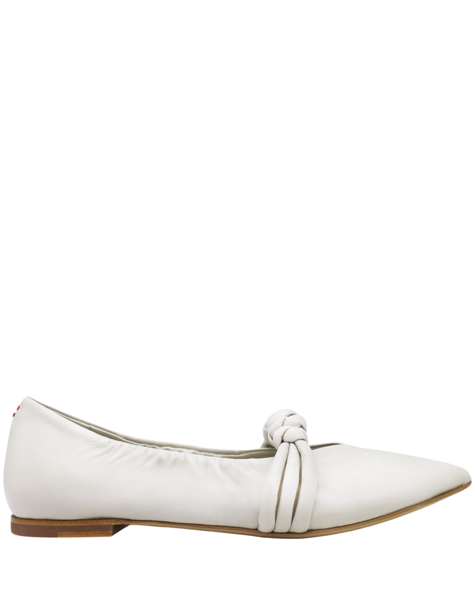 Halmanera Halmanera Beige Point Toe Ballerina With Knot 3014