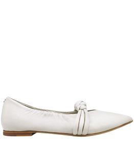 Halmanera Halmanera Beige Point Toe Ballerina With Knot 3014