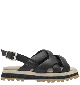 Laura Bellariva LauraBellariva LB3M Black Multi Strap Sling Tread Sole Sandal 8940