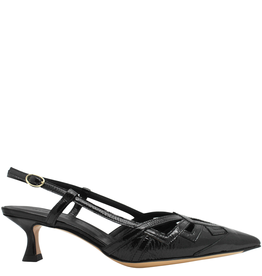 MaraBini MaraBini Black Patent Deco Sling 9965