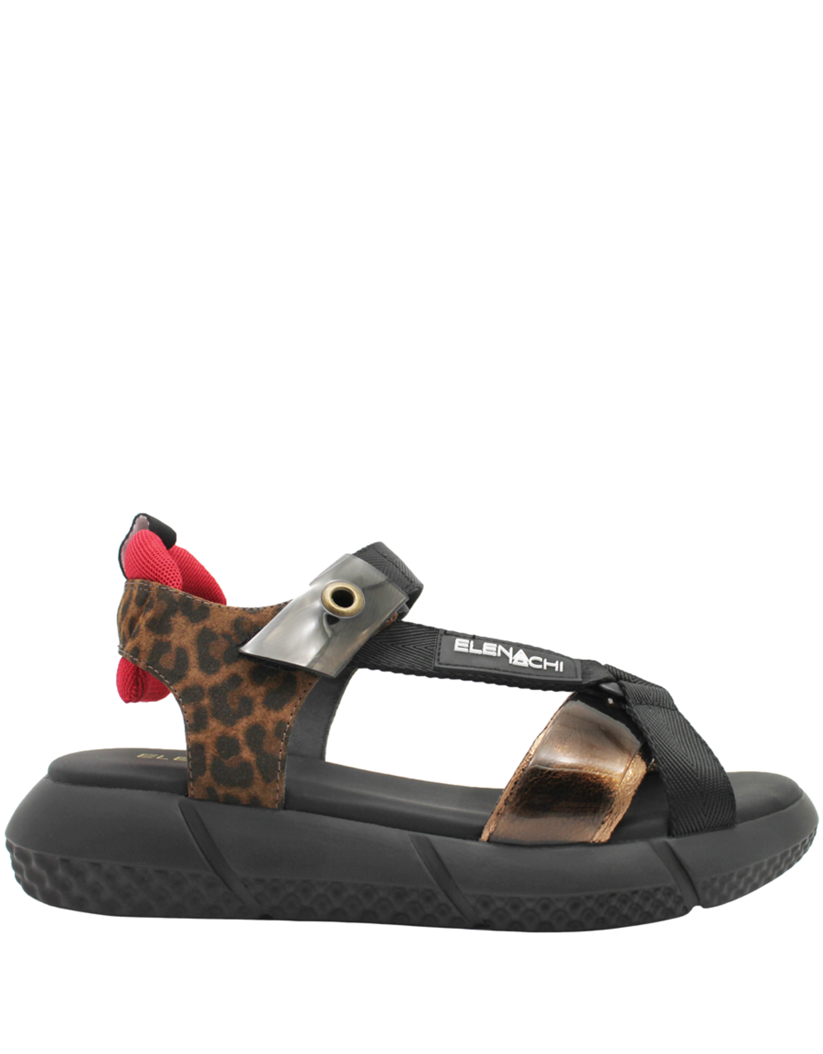 ElenaIachi ElenaIachi EI57L Black Birkenstock Sandal Leopard/Lucite/Bronze  1845