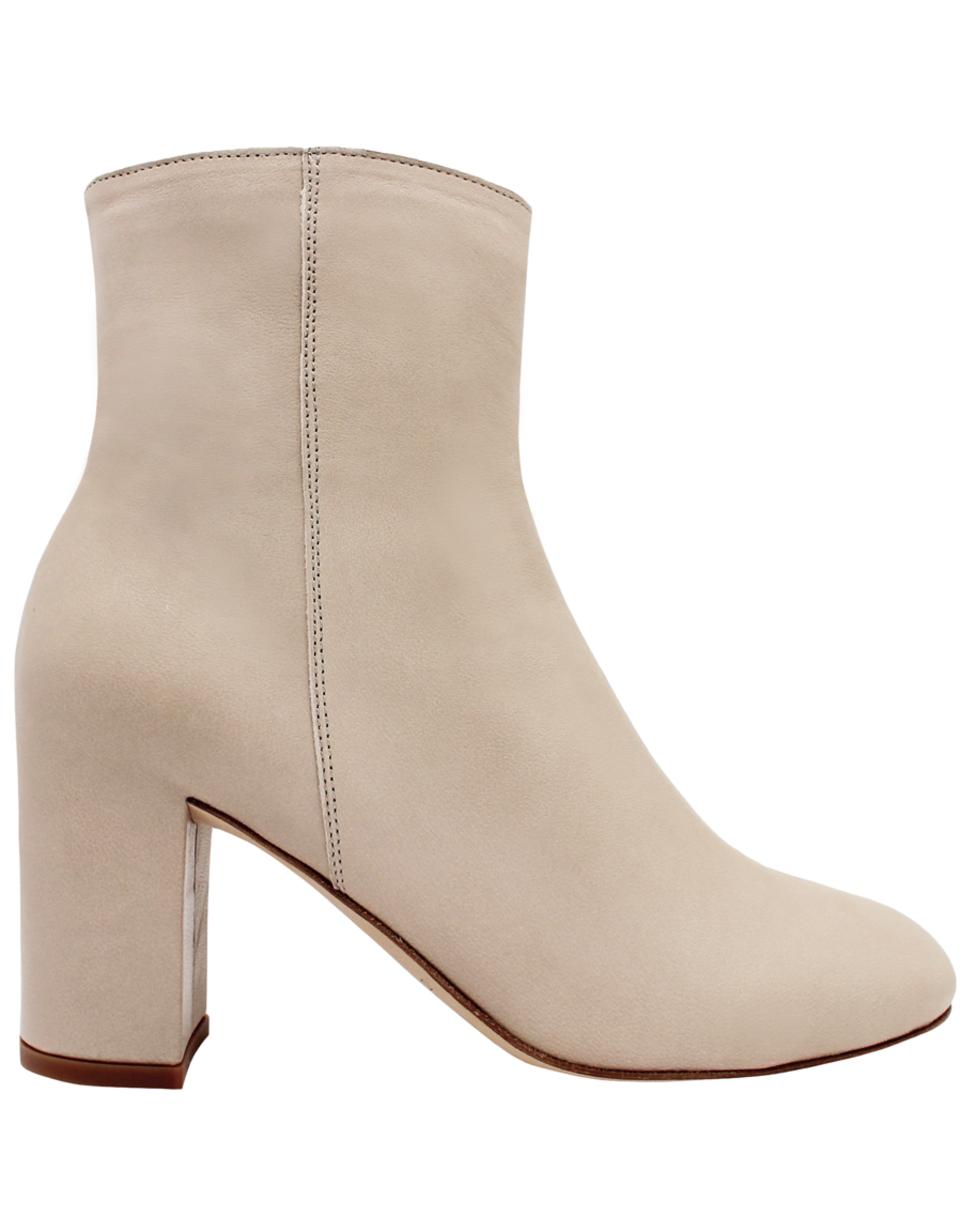 Del Carlo Sand Nappa Block Heel Ankle Boot 1304
