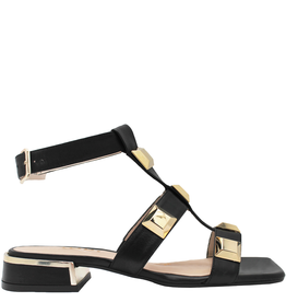 Lodi Lodi LD2 Black Stud Ankle Strap Sandal Achol