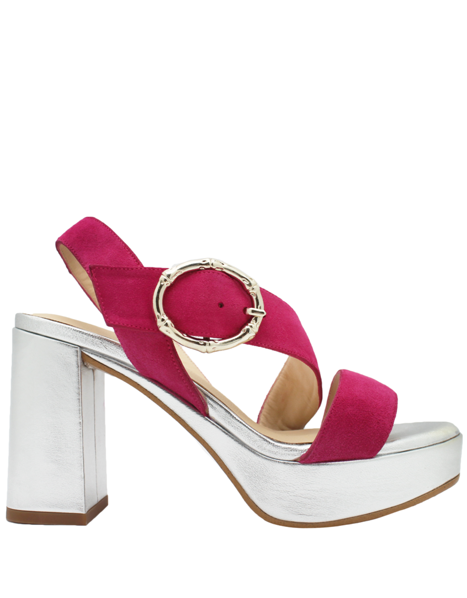 Lodi Lodi LD2N Pink Buckled Platform Sandal Kata