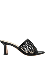 Barbato Black Patent  Fish Net Mule 1029