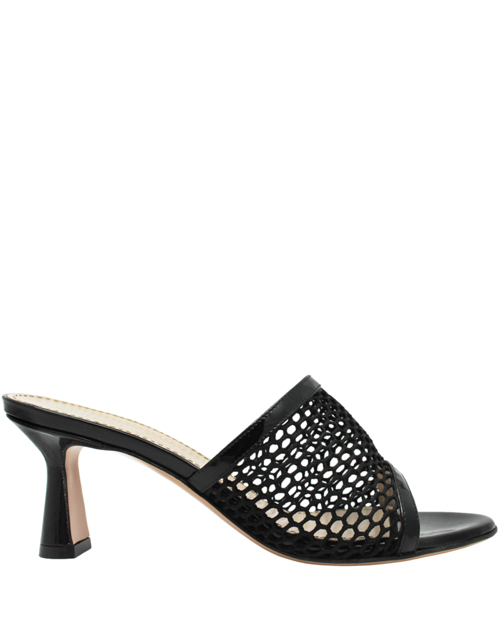 Barbato Black Patent  Fish Net Mule 1029