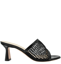 Barbato Black Patent  Fish Net Mule 1029