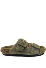 Antenora Antenora AT1D Green Suede Birkenstock With Sheep Lining Sutton