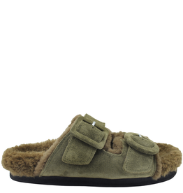 Antenora Antenora AT1D Green Suede Birkenstock With Sheep Lining Sutton