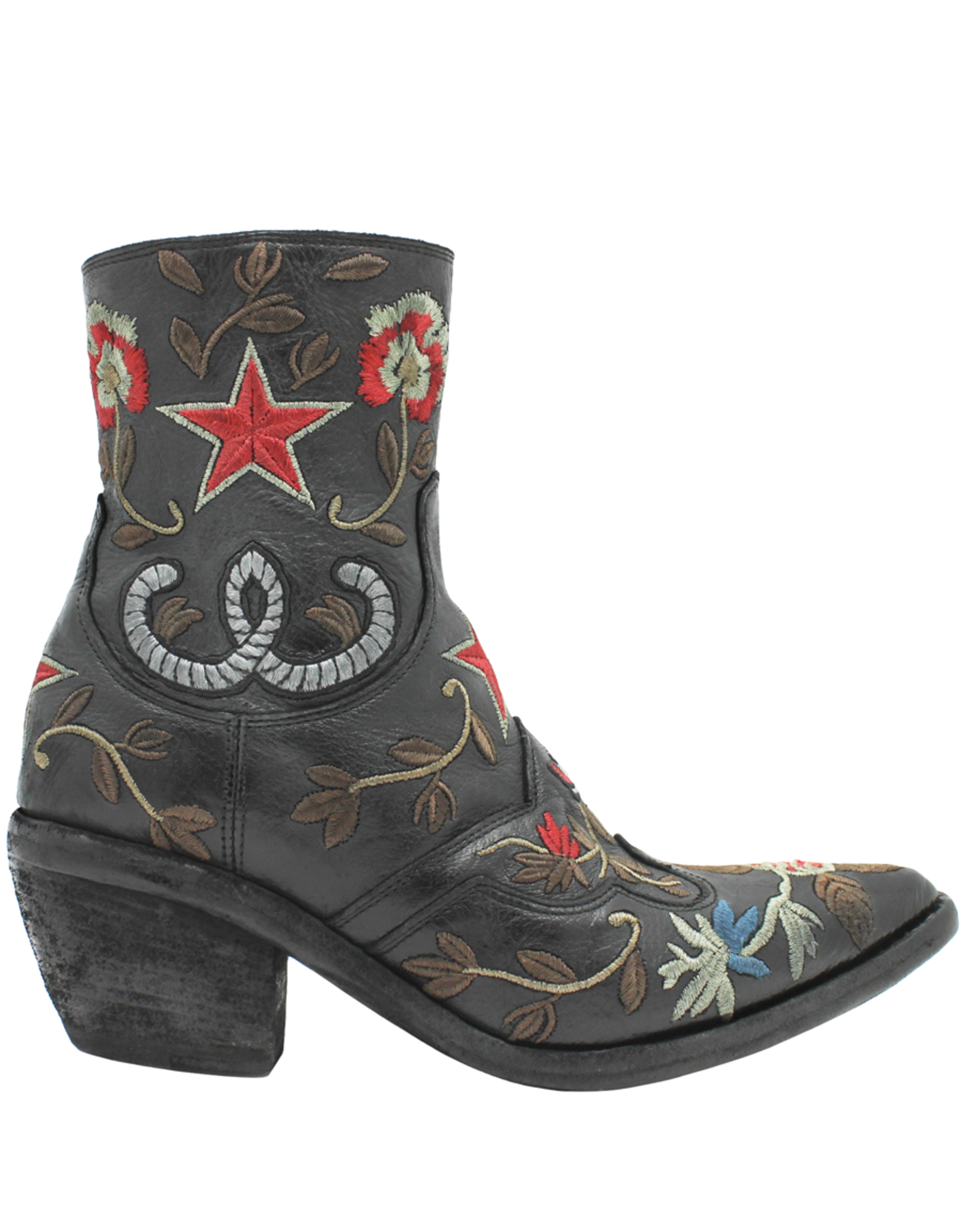 FauzianJeunesse FauzianJuenesse FJ38I Black Embroidered Texas Boot 3856