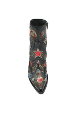 FauzianJeunesse FauzianJuenesse FJ38I Black Embroidered Texas Boot 3856