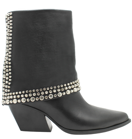 ElenaIachi ElenaIachi EI58 Black Cuff Boot Embelished with Studs 3491