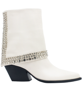 Elena Iachi ElenaIachi EI58A White Cuff Boot Embelished with Studs 3491