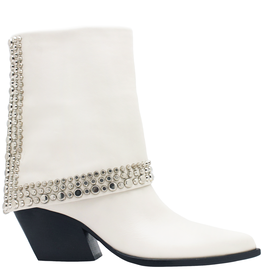 ElenaIachi ElenaIachi EI58A White Cuff Boot Embelished with Studs 3491