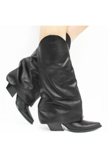 ElenaIachi ElenaIachi EI58D Black Cuffed Western Knee Boot 3703