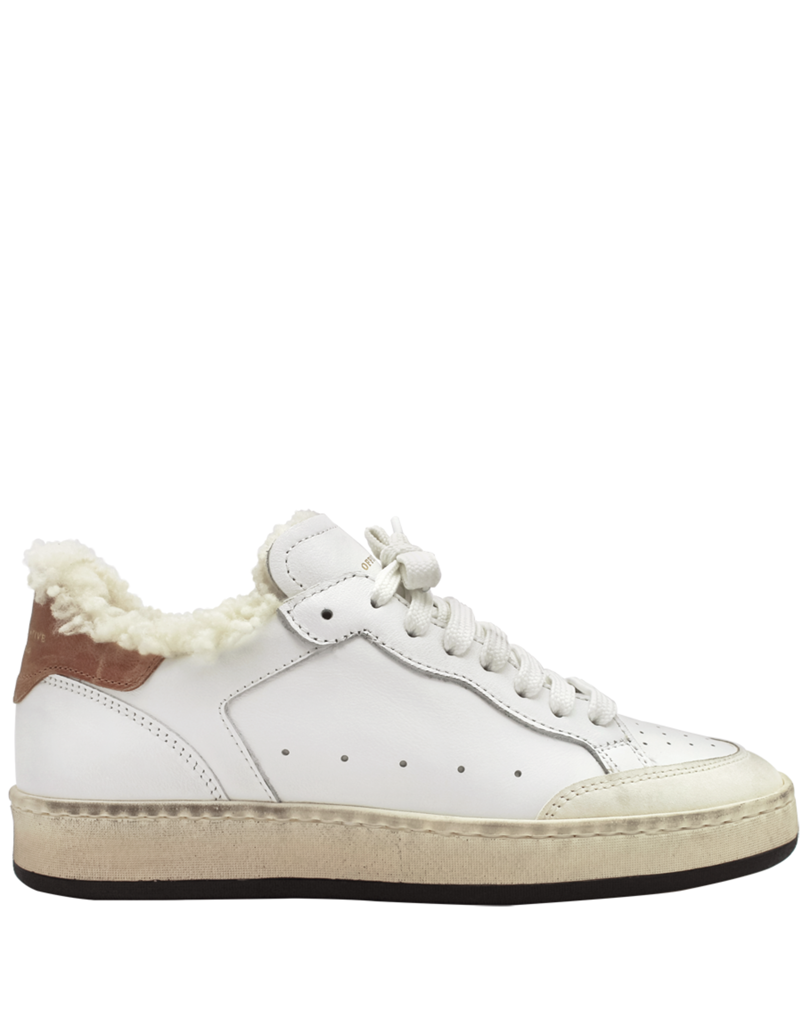 OfficineCreative OC64 White Lace-Up Sneaker Wth Fur Magic