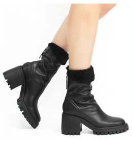 Halmanera Halmanera H46R Black Back Zipper Boot With Shearling 3035