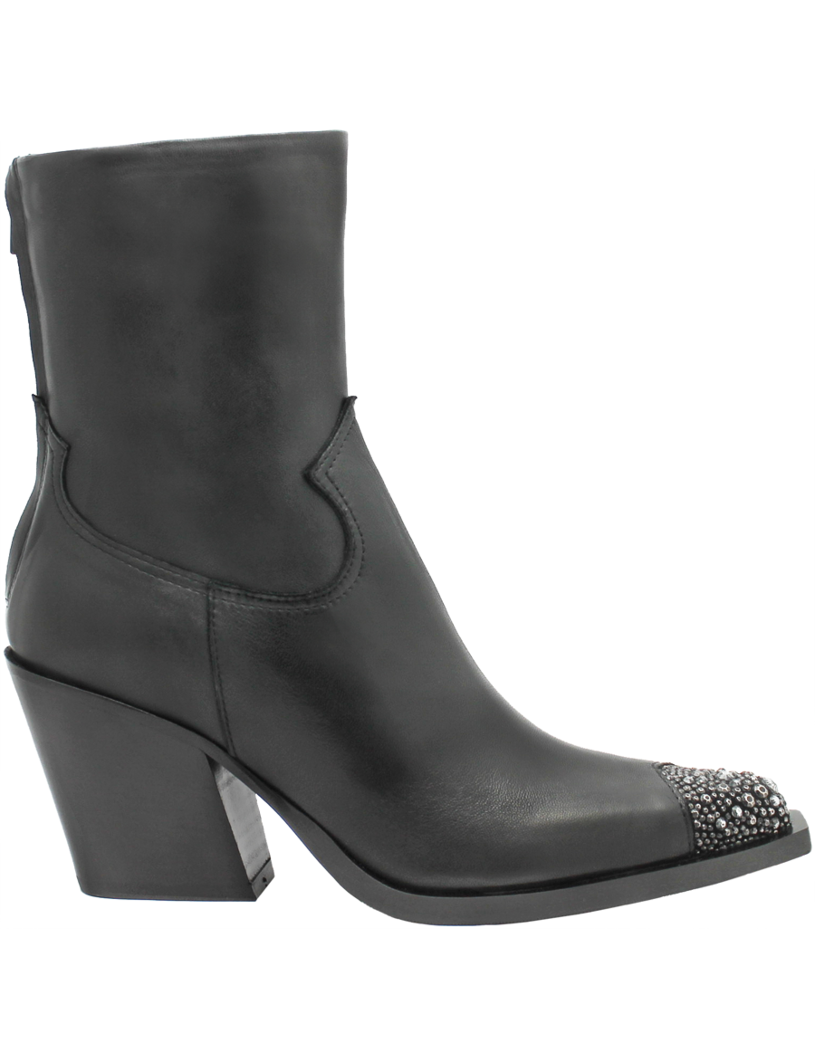 Now Now N42N Black Stud Toe Mid Heel Western 8370