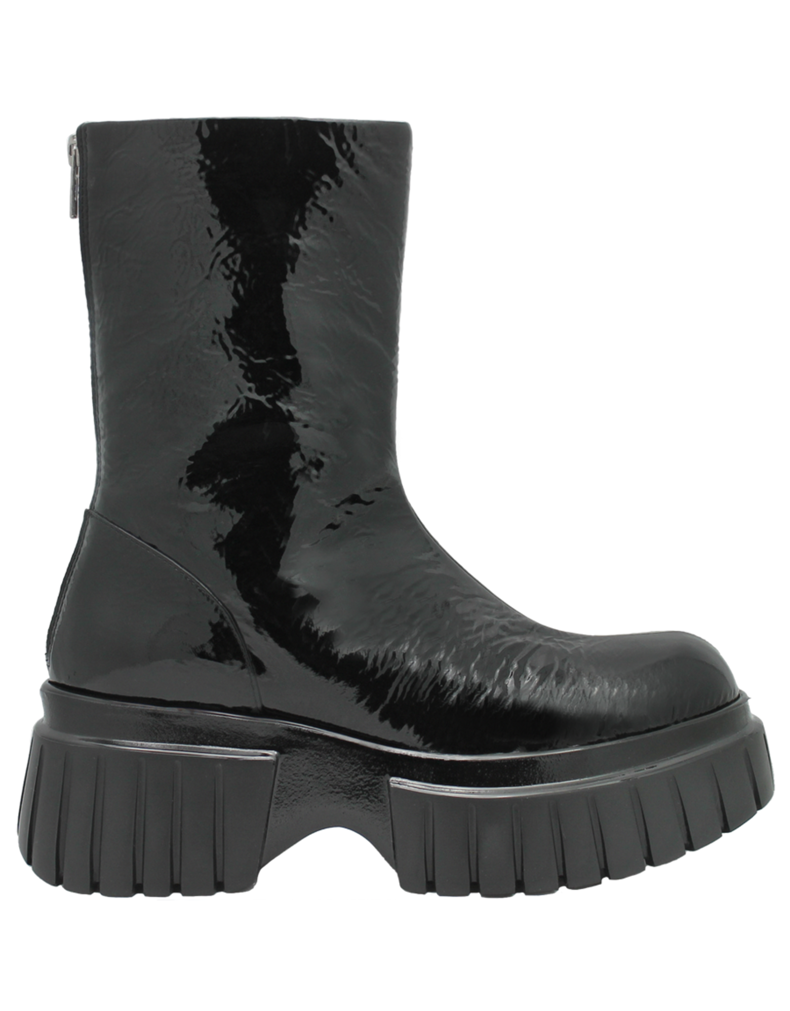 Now Now N42Z Black Patent Tread Sole Ankle Boot 8455