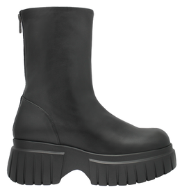 Now Now N43 Black Calf Tread Sole Ankle Boot 8455