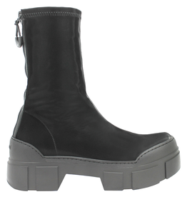 VicMatie VM80A  Black Tread Sole Boot With Back Zipper 7306