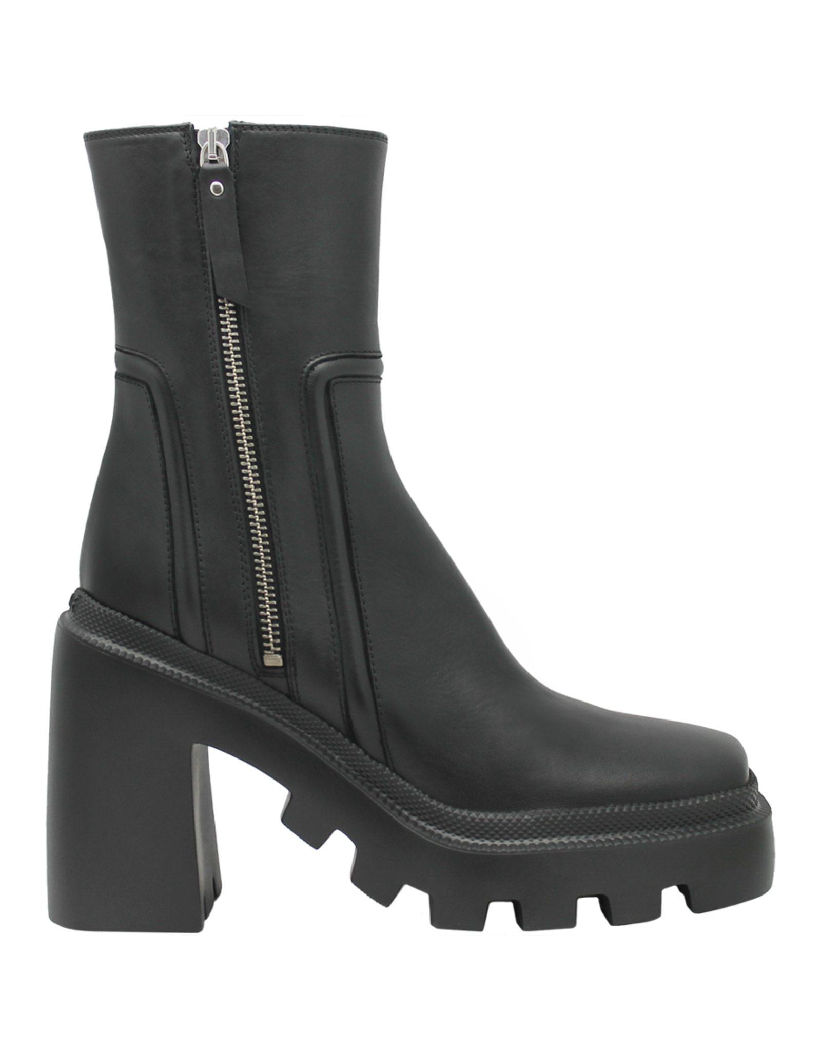 VicMatie VM80D Black Double Zipper Platform Tread Sole 7460