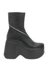 VicMatie VM80E Black Asymmetric Zip Wedge 7562