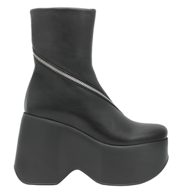 VicMatie VM80E Black Asymmetric Zip Wedge 7562
