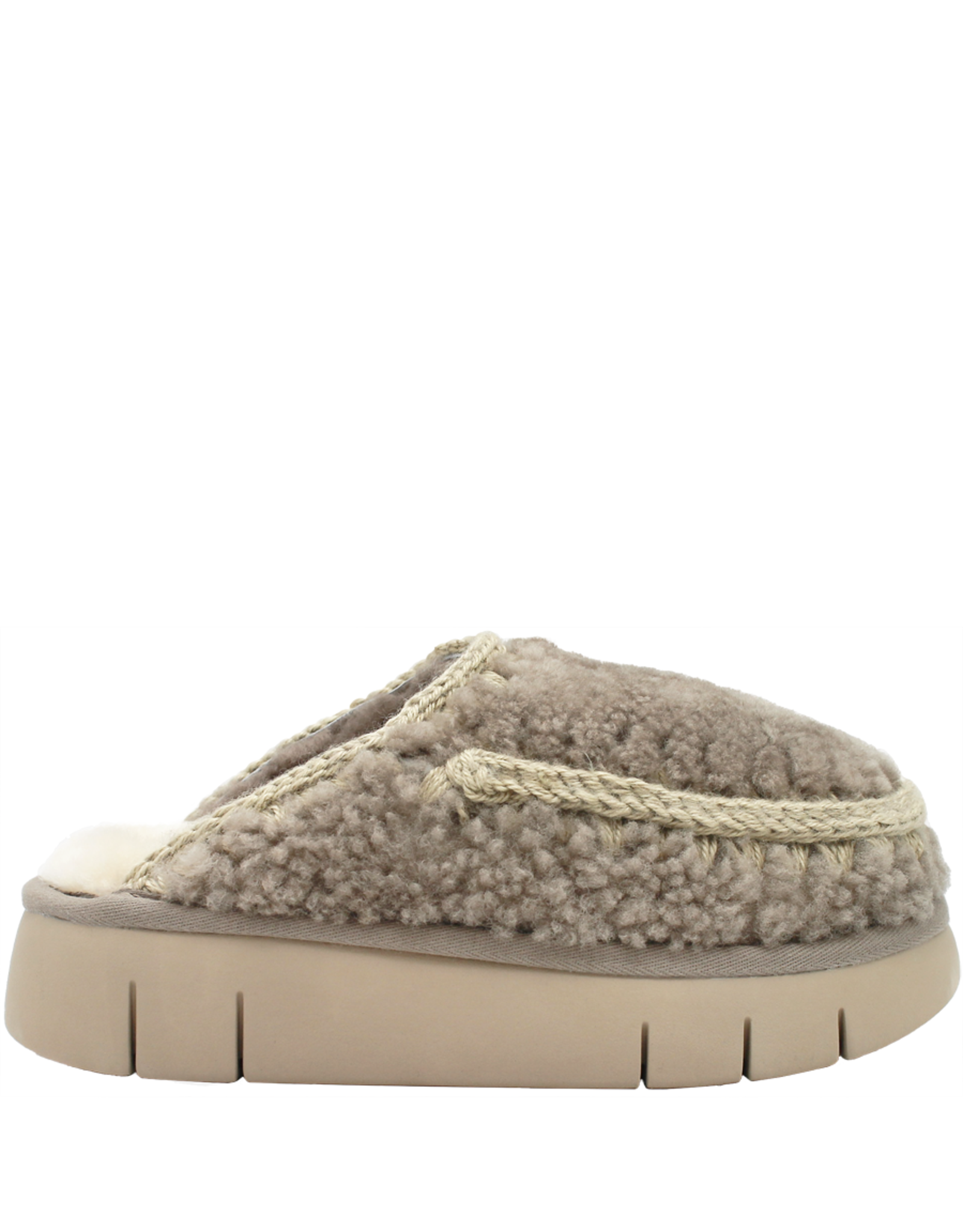 Mou Mou MU2M Grey Curly Sheepskin Clog 2430