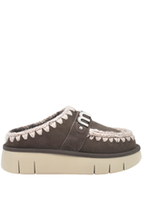 Mou Mou MU2P Mocha Metal Logo Clog 2531