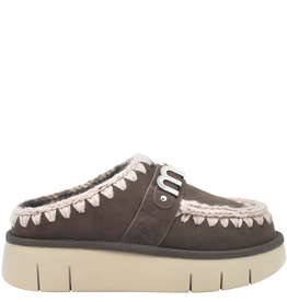 Mou Mou MU2P Mocha Metal Logo Clog 2531