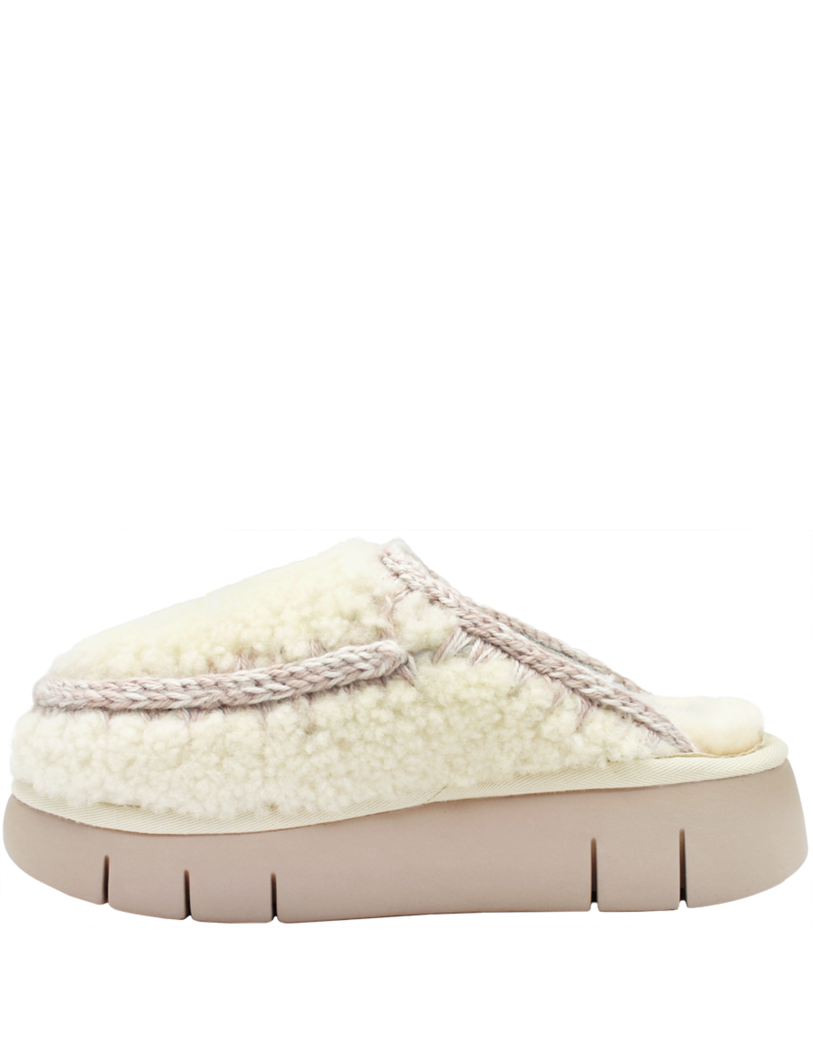 Mou MU2N Vanilla Curly Sheepskin Clog 2430