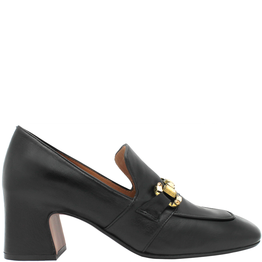 Women's ECCO® Sculpted LX 35 Leather Block-Heeled Loafer | Black