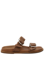 Now Now N43W Tan Two Band Mule With Silver Buckle 8711