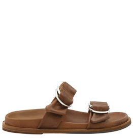 Now Now N43W Tan Two Band Mule With Silver Buckle 8711