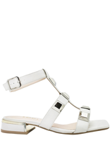 Lodi Lodi LD2A White Stud Ankle Strap Sandal Achol