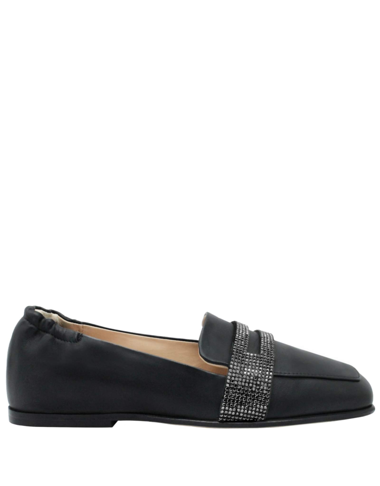 Now Now N44J Black  Loafer With Crystal Detail 8645