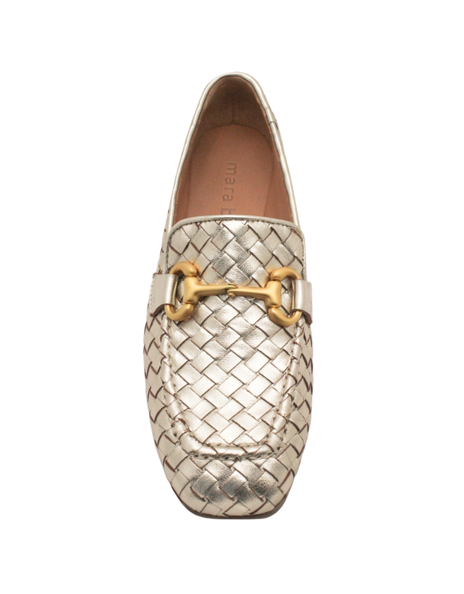 MaraBini MaraBini M11N Gold Woven Loafer With Gold Bar 1001