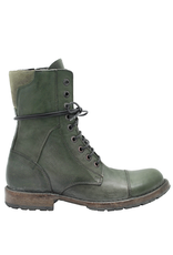 Moma Moma MA11H Green Flat Boot With Laces Croix