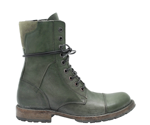 【5351 POUR LES HOMMES】leather boot/Y2K/緑 moma-moma-ma11h-green-flat-