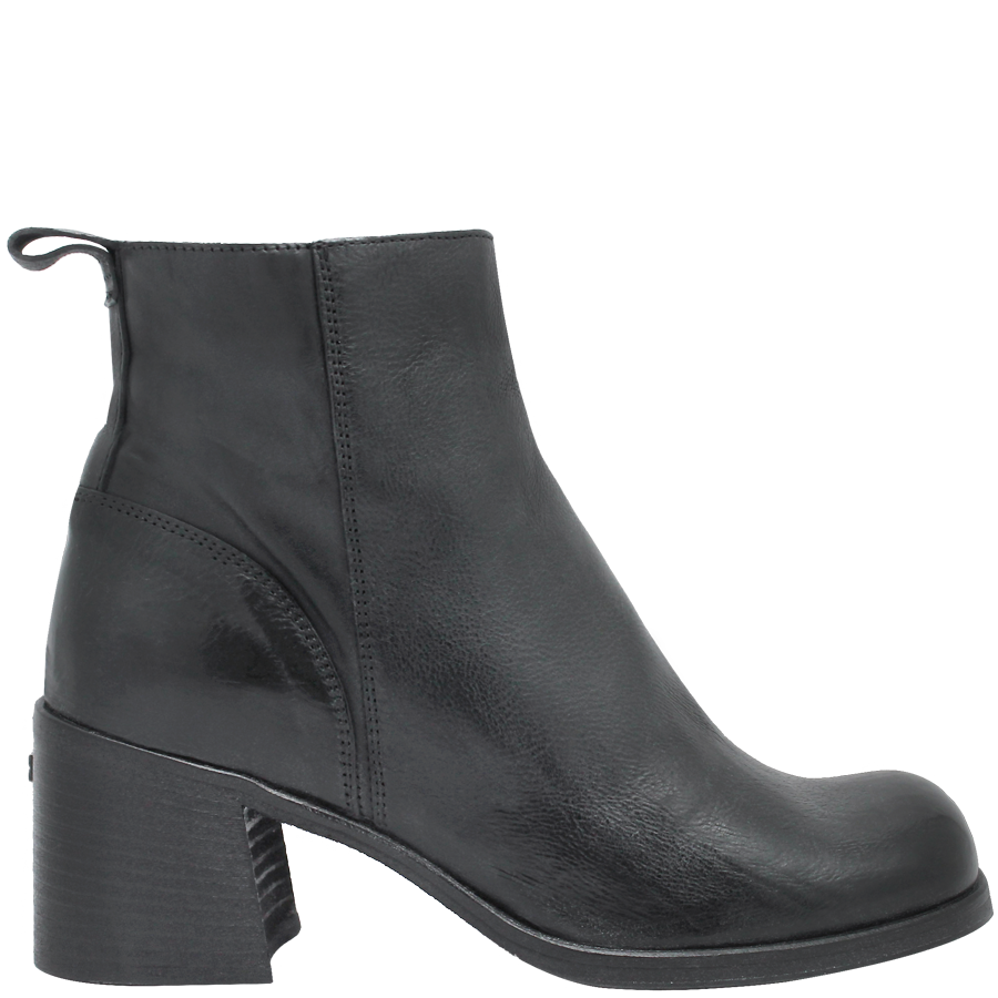 【PORTERNA】Bisel Black Middle Boots Moma MA11N Black Medium Heel Boot Korbin - Head Start Shoes