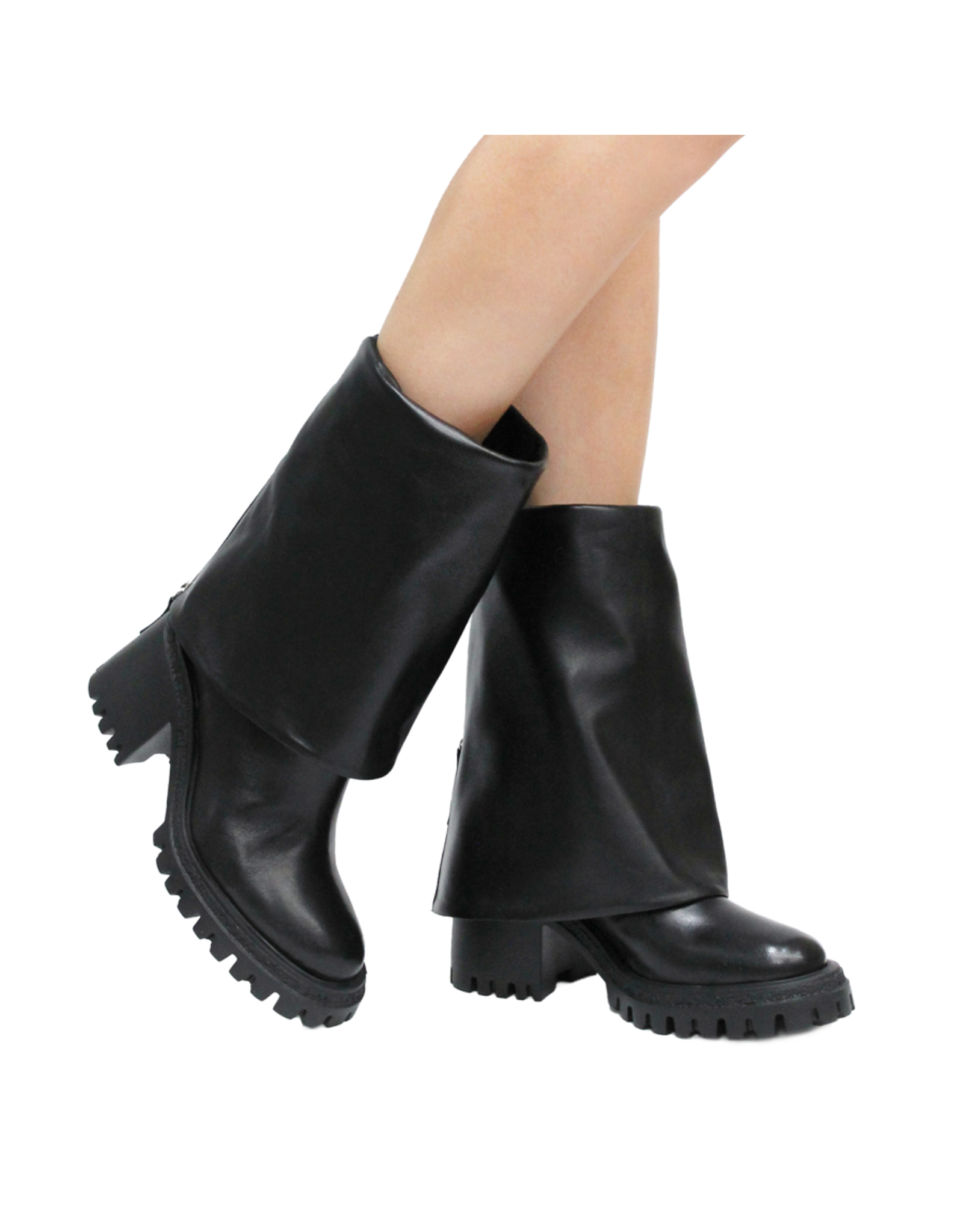 Halmanera Halmanera H48H Black Two in One: Knee Boot/Ankle Boot Ruby