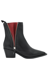 Halmanera Halmanera H48I Black Double Zipper Point Toe Boot Tace