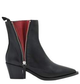 Halmanera Halmanera H48I Black Double Zipper Point Toe Boot Tace
