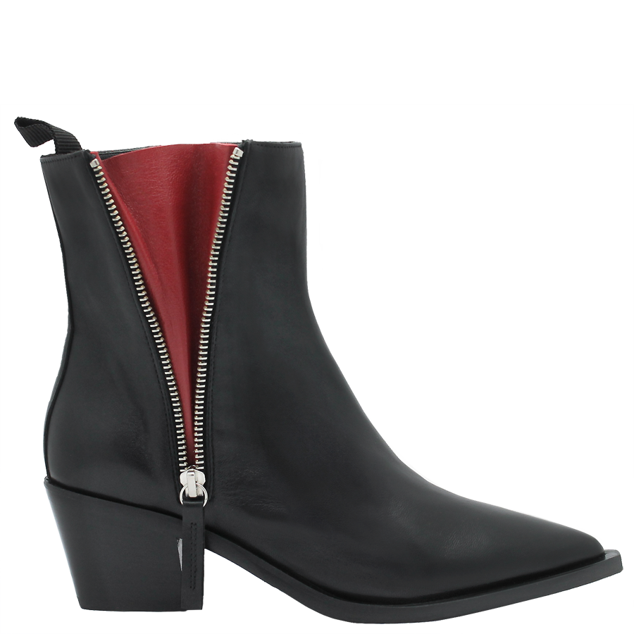 Halmanera H48I Black Double Zipper Point Toe Boot Tace - Head