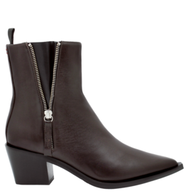 Halmanera Halmanera H48J Brown Double Zipper Point Toe Boot Tace