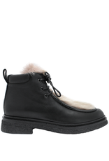 Now Now N44U Black Lace-Up Fur Detail 8930