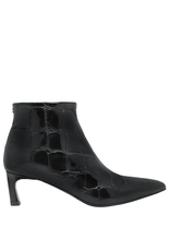Halmanera Halmanera H48P Black Croco Point Toe Ankle Boot Viha